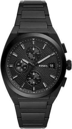 Fossil Everett Chronograph Black Dial Black Steel Strap Watch for Men - FS5797 Buy Now By Fossil