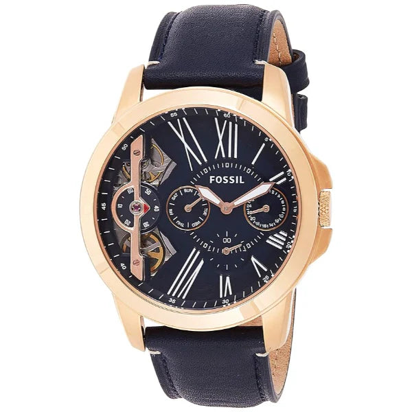 Fossil Grant Twist Multifunction Blue Dial Blue Leather Strap Watch for Men - ME1162 Buy Now By Fossil