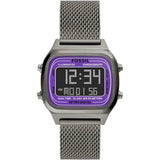 Fossil Retro Digital Purple Dial Grey Mesh Strap Watch for Men - FS5888 Buy Now By Fossil