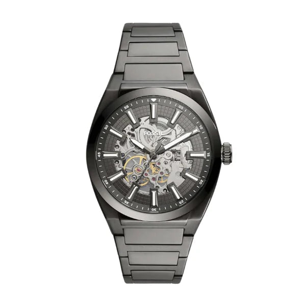 Fossil Everett Automatic Skeleton Grey Dial Grey Steel Strap Watch for Men - ME3206 Buy Now By Fossil