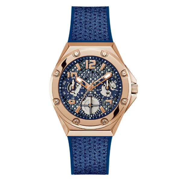 Guess Asteria Multifunction Blue Dial Blue Rubber Strap Watch For Women - GW0620L3 Buy Now By Guess