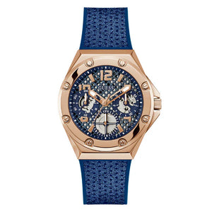 Guess Asteria Multifunction Blue Dial Blue Rubber Strap Watch For Women - GW0620L3 Buy Now By Guess