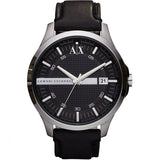 Armani Exchange Hampton Chronograph Black Dial Black Leather Strap Watch For Men - AX2101 Buy Now By Armani Exchange