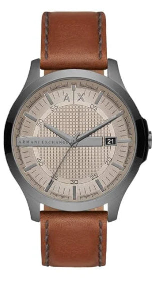 Armani Exchange Hampton Chronograph Grey Dial Brown Leather Strap Watch For Men - AX2414 Buy Now By Armani Exchange