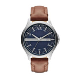Armani Exchange Hampton Chronograph Blue Dial Brown Leather Strap Watch For Men - AX2133 Buy Now By Armani Exchange