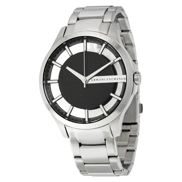 Armani Exchange Hampton Chronograph Black Dial Silver Steel Strap Watch For Men - AX2179 Buy Now By Armani Exchange