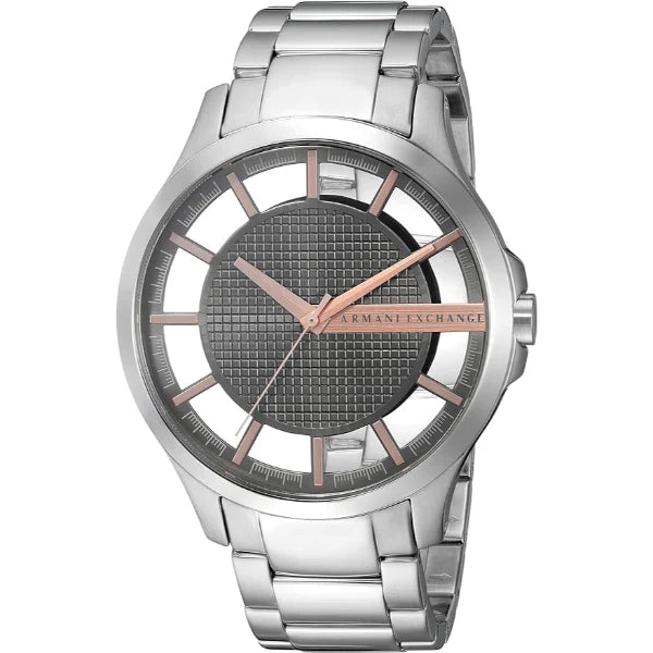 Armani Exchange Hampton Chronograph Skeleton Black Dial Silver Steel Strap Watch For Men - AX2199 Buy Now By Armani Exchange