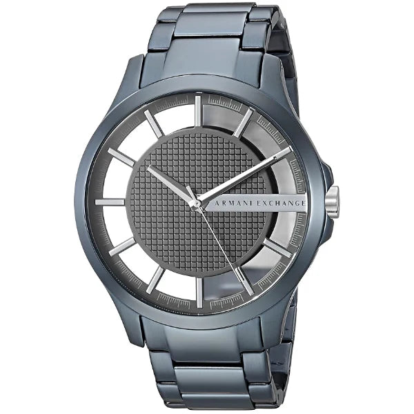 Armani Exchange Hampton Skeleton Grey Dial Blue Steel Strap Watch For Men - AX2401 Buy Now By Armani Exchange