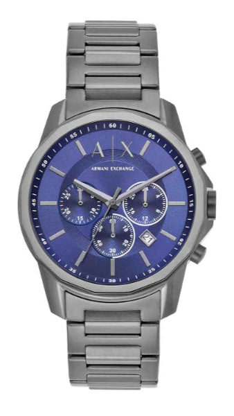 Armani Exchange Banks Chronograph Blue Dial Grey Steel Strap Watch For Men - AX1731 Buy Now By Armani Exchange