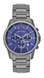 Armani Exchange Banks Chronograph Blue Dial Grey Steel Strap Watch For Men - AX1731 Buy Now By Armani Exchange