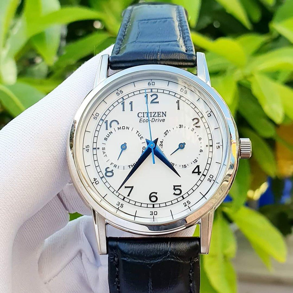 Citizen Eco Drive Silver Dial Black Leather Strap Watch For Men - AO9000-06B Buy Now By Citizen