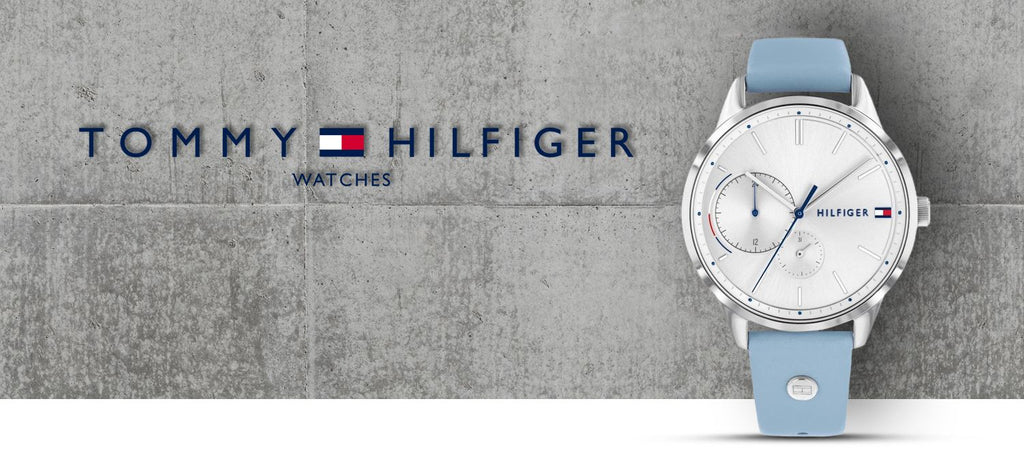 Tommy Hilfiger Brooke Silver Dial Light Blue Leather Strap Watch for Women - 1782023