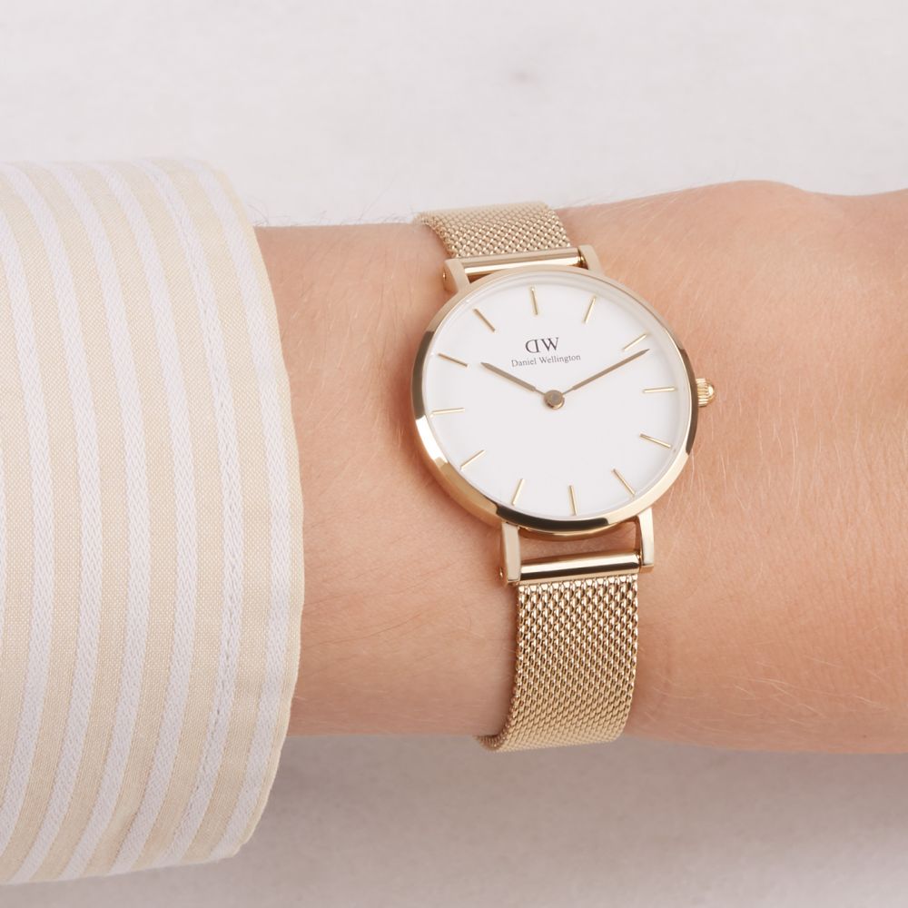 Daniel Wellington Classic Petite Evergold White Dial Gold Mesh Bracelet Watch For Women - DW00100350 Buy Now By Daniel Wellington