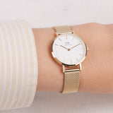Daniel Wellington Classic Petite Evergold White Dial Gold Mesh Bracelet Watch For Women - DW00100350 Buy Now By Daniel Wellington