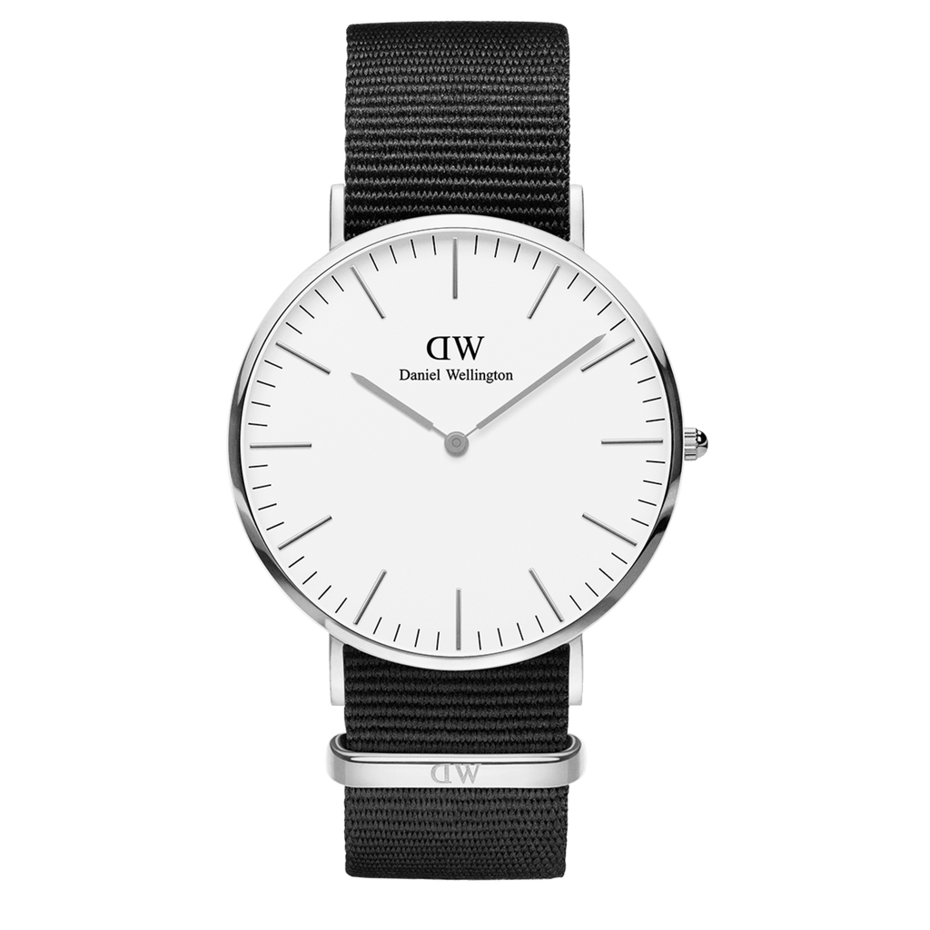 Daniel Wellington Classic Cornwall White Dial Black Nylon Strap Watch For Men - DW00100260 Buy Now By Daniel Wellington