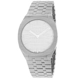 Gucci 25H Quartz Silver Dial Silver Steel Strap Unisex Watch - YA163407 Buy Now By Gucci