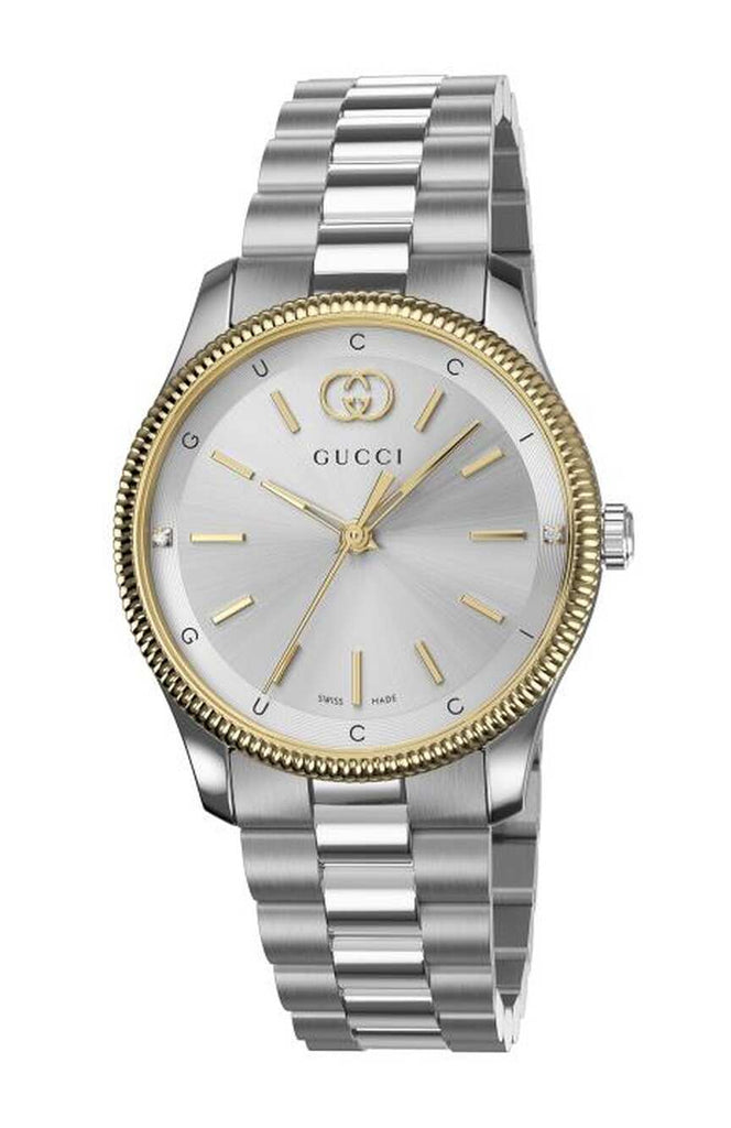 Gucci G Timeless Quartz Silver Dial Two Tone Steel Strap Watch for Women - YA1265063 Buy Now By Gucci