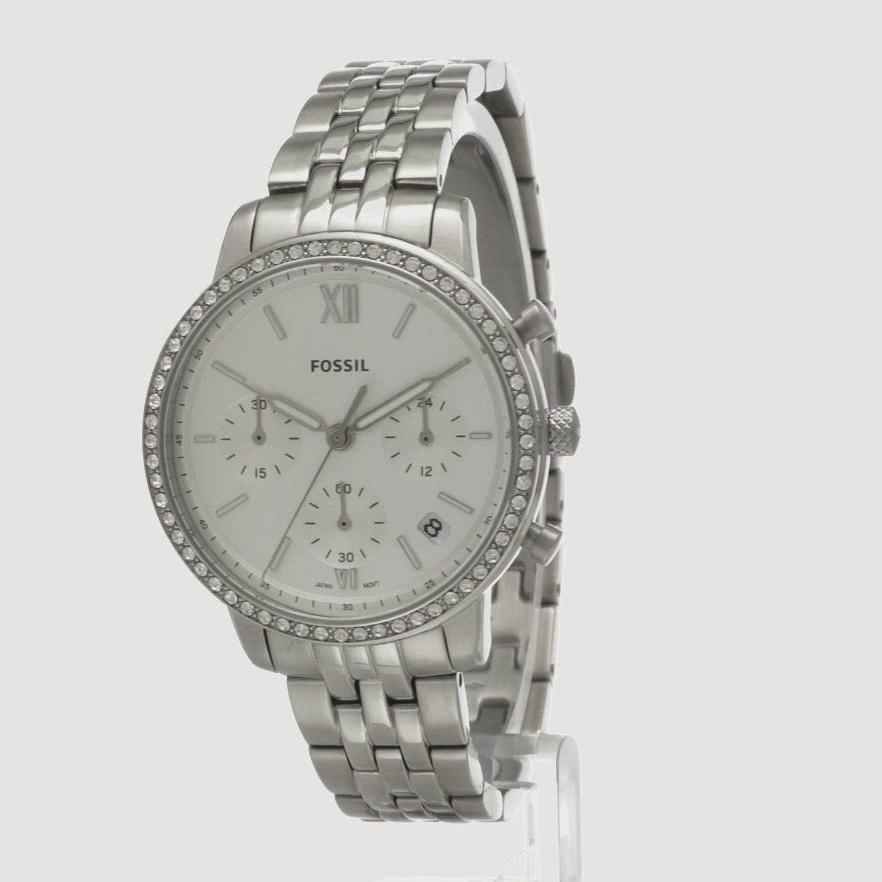 Fossil Neutra Chronograph Silver Dial Silver Steel Strap Watch for Women - ES5217 Buy Now By Fossil