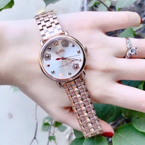 Coach Delancey White Dial Rose Gold Tone Stainless Steel Watch For Women - 14502811 Buy Now By Coach