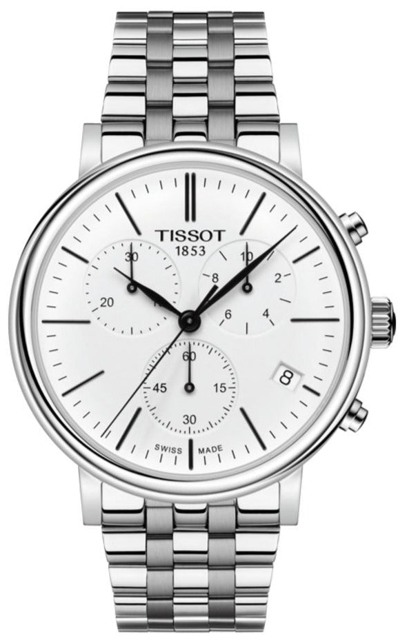 Tissot Carson Premium White Dial Silver Steel Strap Watch For Men - T122.417.11.011.00 Buy Now By Tissot