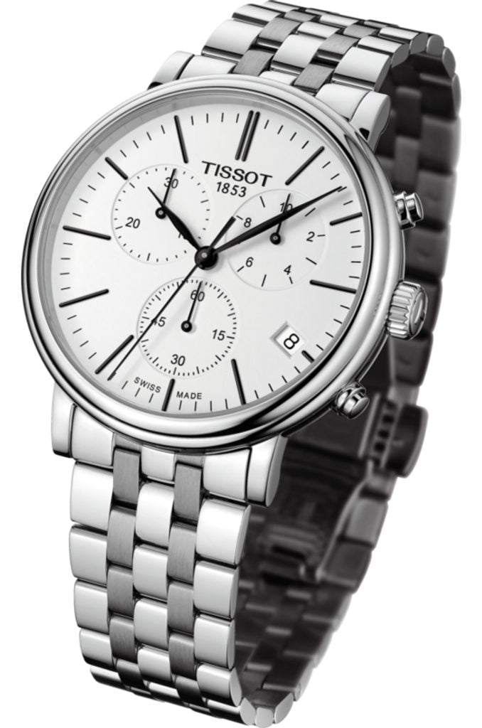 Tissot Carson Premium White Dial Silver Steel Strap Watch For Men - T122.417.11.011.00 Buy Now By Tissot