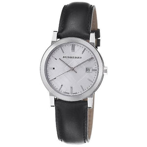 Burberry The City White Dial Black Leather Strap Watch for Men - BU9008 Buy Now By Burberry