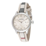 Burberry The Classic Guilloche Silver Dial Grey Leather Strap Watch for Women - BU10113 Buy Now By Burberry