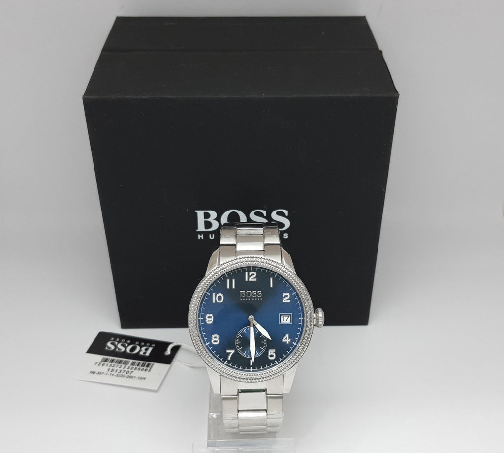 Hugo Boss Legacy Blue Dial Silver Steel Strap Watch for Men - 1513707 Buy Now By Hugo Boss