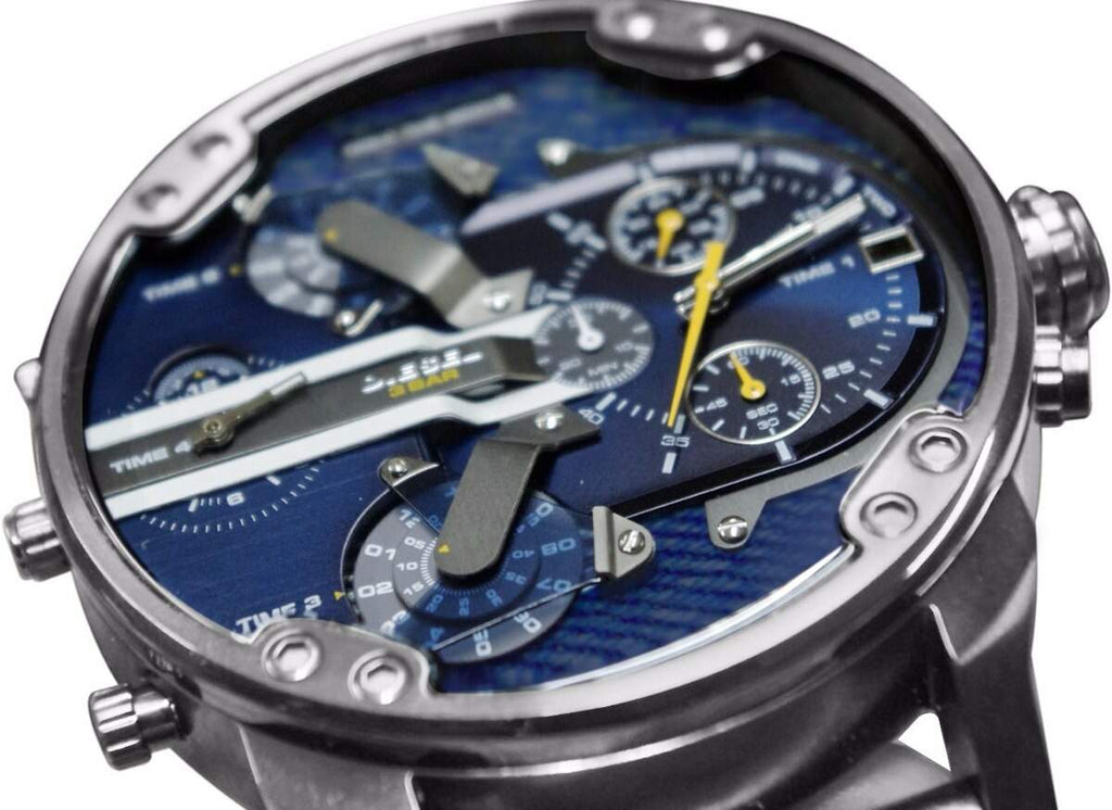 Diesel Big Daddy 2.0 Chronograph Blue Dial Grey Steel Strap Watch For Men - DZ7331 Buy Now By Diesel