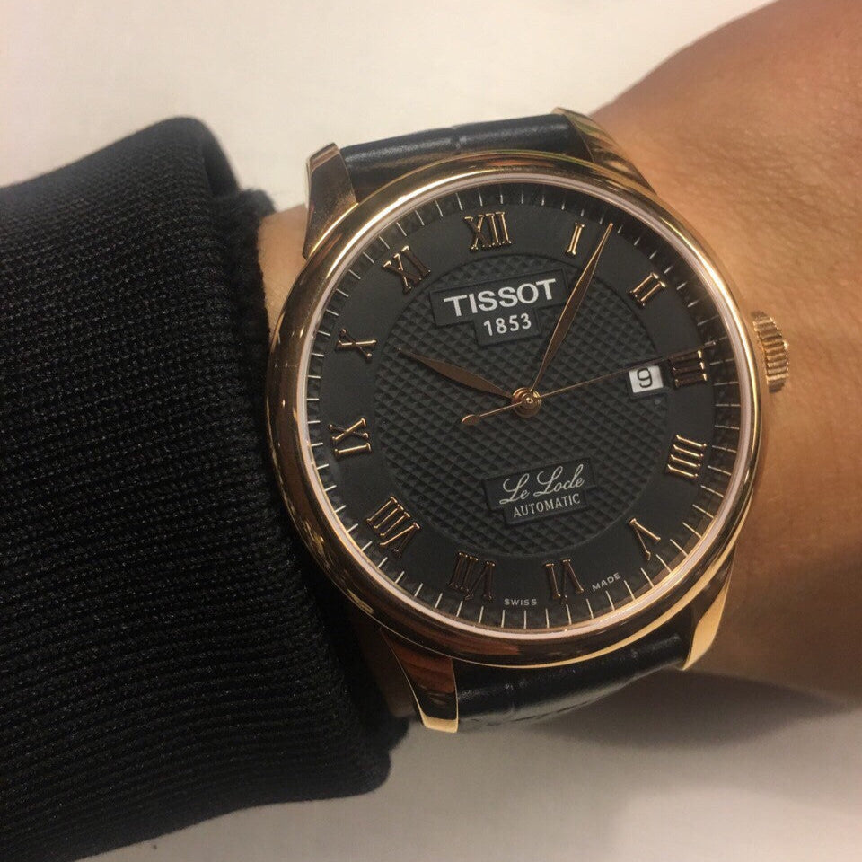 Tissot T Classic Le Locle Automatic Black Dial Black Leather Strap Watch For Men - T41.5.423.53 Buy Now By Tissot