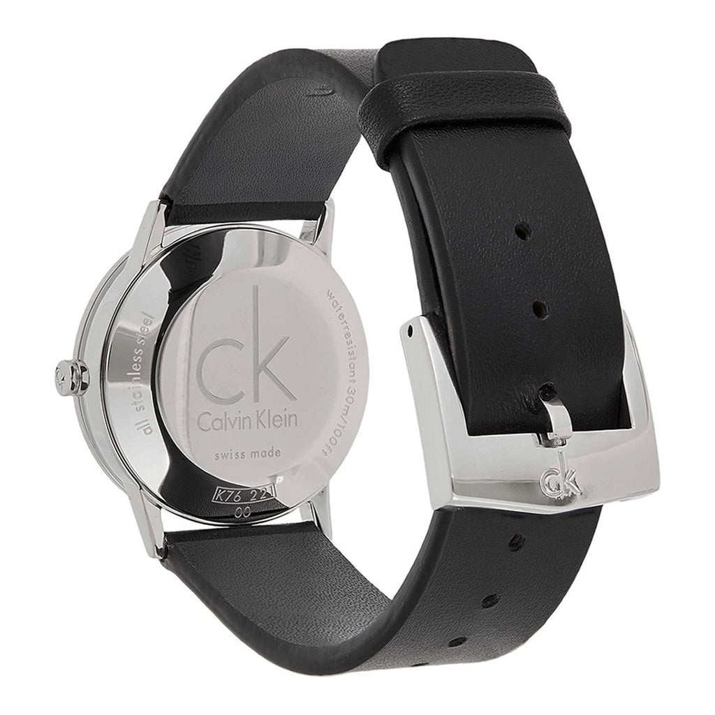 Calvin Klein Post Minimal Silver Dial Black Leather Strap Watch for Men - K7622185 Buy Now By Calvin Klein