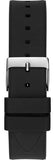Guess Duchess Crystals Silver Dial Black Silicon Strap Watch For Women - GW0619L1 Buy Now By Guess
