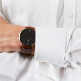Daniel Wellington Classic Durham Black Dial Brown Leather Strap Watch For Women - DW00100142 Buy Now By Daniel Wellington