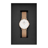 Daniel Wellington Classic Petite Melrose White Dial Rose Gold Mesh Bracelet Watch For Women - DW00100163 Buy Now By Daniel Wellington
