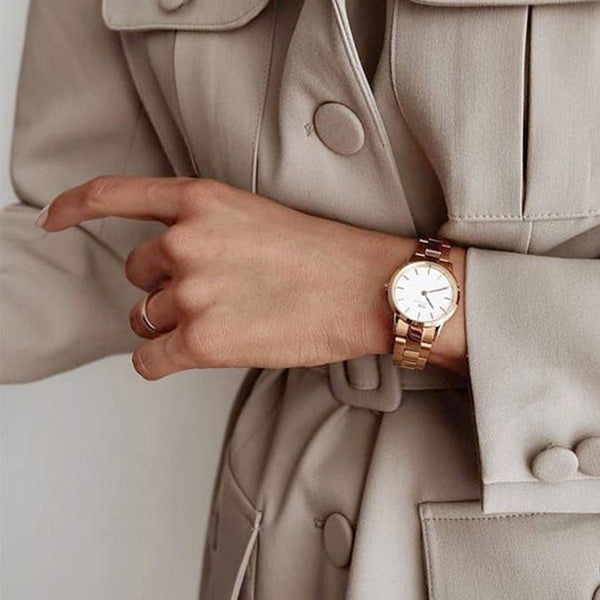 Daniel Wellington Iconic Link White Dial Rose Gold Steel Strap Watch For Women - DW00100211 Buy Now By Daniel Wellington