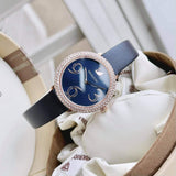 Swarovski Crystal Frost Blue Dial Blue Leather Strap Watch for Women - 5484061 Buy Now By Swarovski