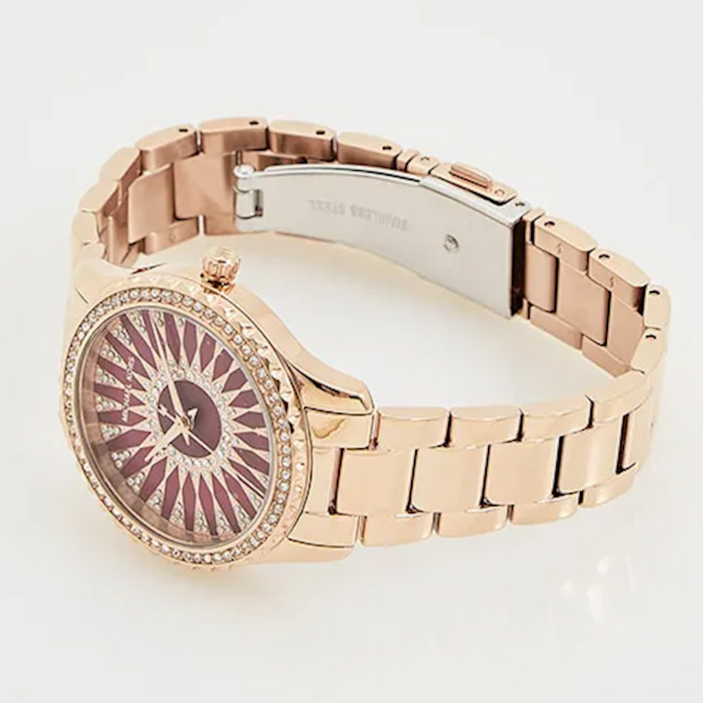 Michael Kors Layton Three Hand Red Dial Rose Gold Steel Strap Watch For Women - MK6893 Buy Now By Michael Kors