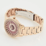 Michael Kors Layton Three Hand Red Dial Rose Gold Steel Strap Watch For Women - MK6893 Buy Now By Michael Kors