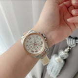 Michael Kors Brecken Chronograph White Dial Two Tone Steel Strap Watch For Women - MK6368 Buy Now By Michael Kors