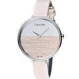 Calvin Klein Rise White Beige Dial Beige Leather Strap Watch for Women - K7A231XH Buy Now By Calvin Klein