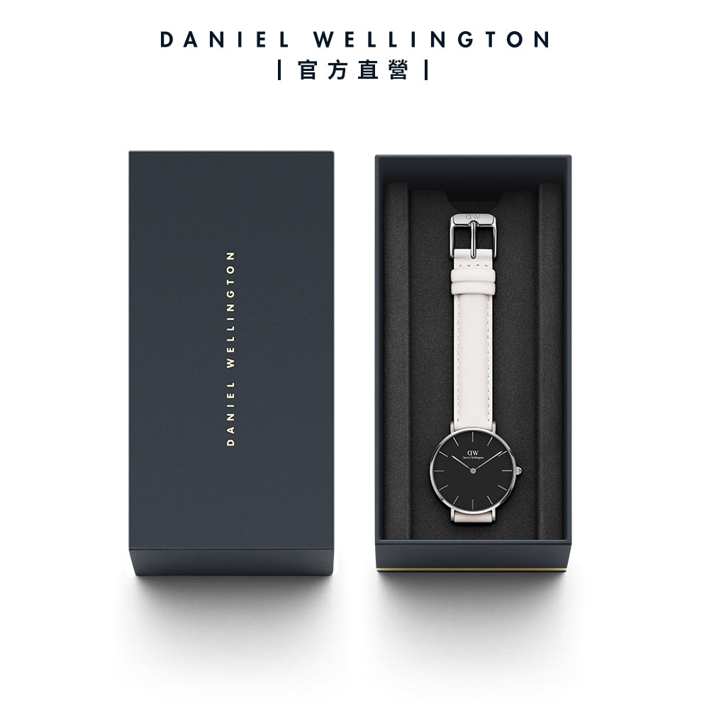 Daniel Wellington Classic Petite Bondi Black Dial White Leather Strap Watch For Women - DW00100284 Buy Now By Daniel Wellington
