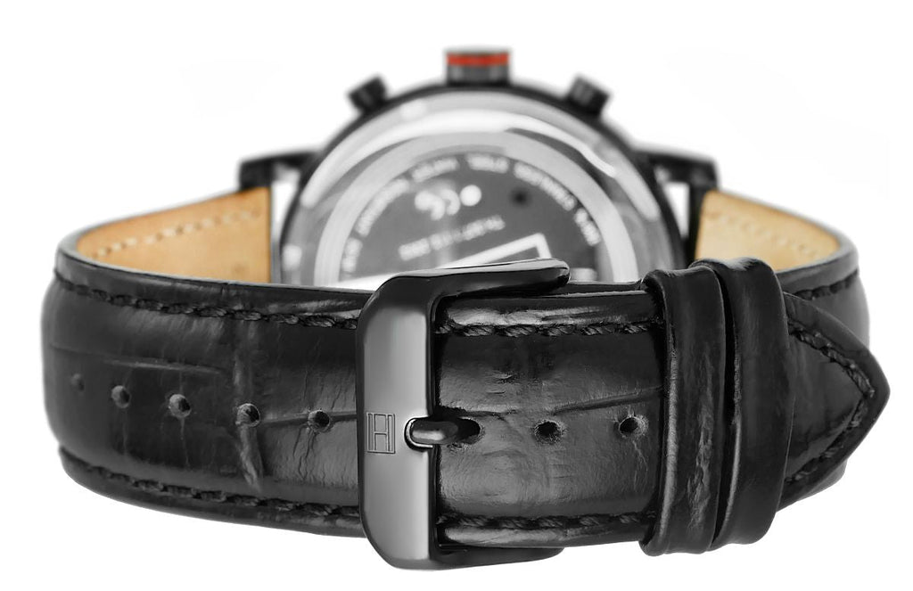 Tommy Hilfiger Aden Chronograph Black Dial Black Leather Strap Watch for Men - 1791310 Buy Now By Tommy Hilfiger