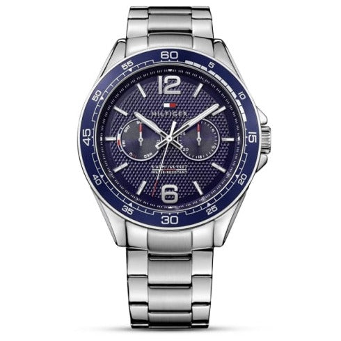 Tommy Hilfiger Erik Chronograph Blue Dial Silver Steel Strap Watch for Men - 1791366 Buy Now By Tommy Hilfiger