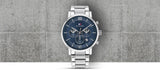 Tommy Hilfiger Evan Chronograph Blue Dial Silver Steel Strap Watch For Men - 1710409 Buy Now By Tommy Hilfiger