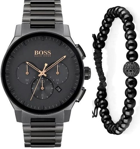 Hugo Boss Peak Black Dial Black Steel Strap Watch for Men - 1513814 Buy Now By Hugo Boss