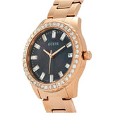 Guess Sparkler Diamonds Black Dial Rose Gold Steel Strap Watch for Women - GW0111L3 Buy Now By Guess