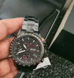 Hugo Boss Aero Black Dial Black Steel Strap Watch for Men - 1513771 Buy Now By Hugo Boss
