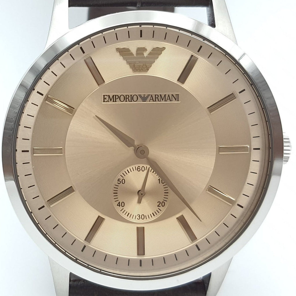 Emporio Armani Kappa Classic Brown Dial Brown Leather Strap Watch For Men - AR9106 Buy Now By Emporio Armani