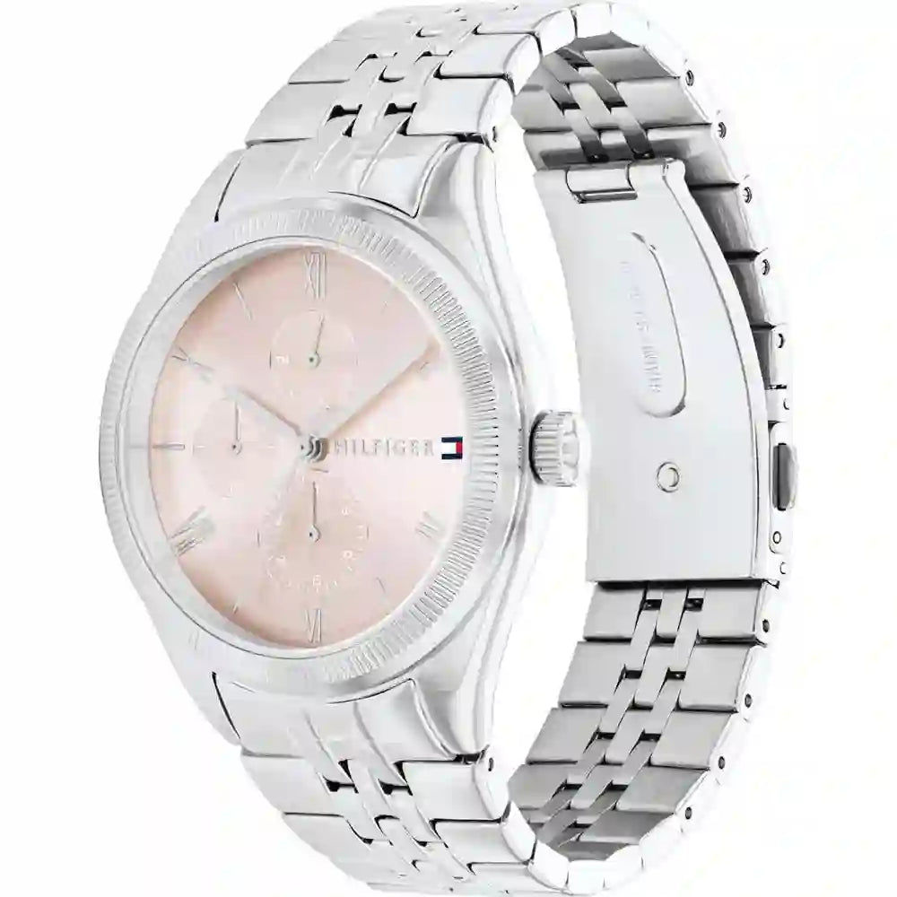 Tommy Hilfiger Monica Multifunction Chronograph Pink Dial Silver Steel Strap Watch For Women - 1782590 Buy Now By Tommy Hilfiger