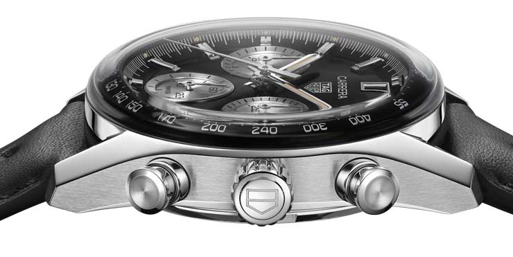 Tag Heuer Carrera Automatic Chronograph Black Dial Black Leather Strap Watch for Men - CBS2210.FC6534 Buy Now By Tag Heuer